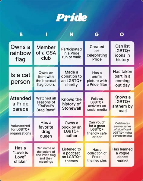 Pride Bingo: Printable & Customizable .